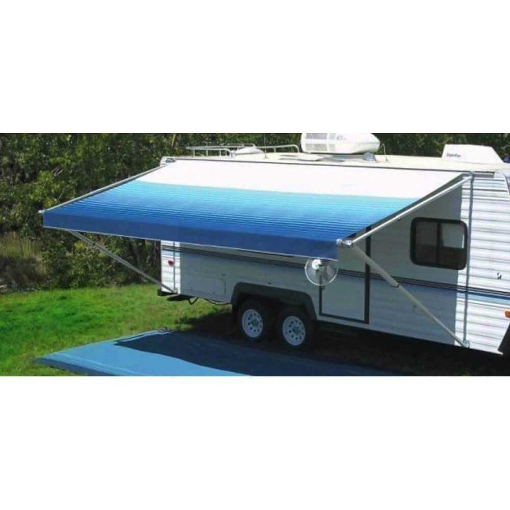 Carefree, Carefree JU148E00 - 1Pc Fabric 14' Ocean Blue Awning with White Weatherguard