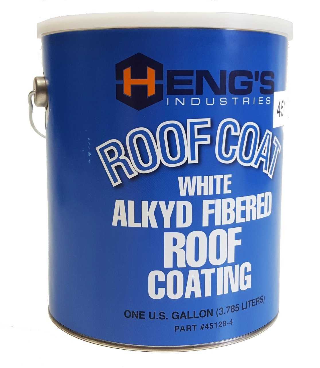 Hengs Industries, Heng's® 45128-4 - Plas-T-Cote™ 128 oz. Alkyd Fibered Metal/Fiberglass White Roof Coating