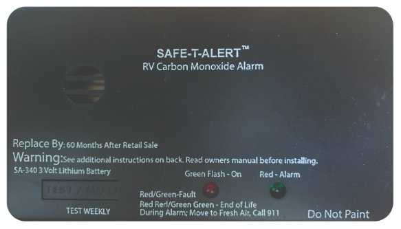 MTI Industries, MTI Industries SA-340-BL - Sealed Battery Carbon Monoxide Alarm, Black