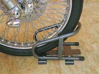 Rack-Em , Motorcycle Wheel Chock Rack-Em RA-17 Use To Hold Bikes Upright For Towing Purpose/ Space Saving For Storage; Black/ Gray; Steel