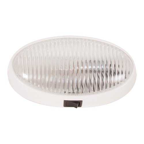 Optronics, Optronics RVPL7C - RV Porch Utility Light w/ Switch - Incandescent - Oval - White Housing - Clear Lens