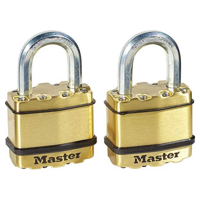 Masterlock, PADELOCK(2) BRASS/STEEL 1-3/4"