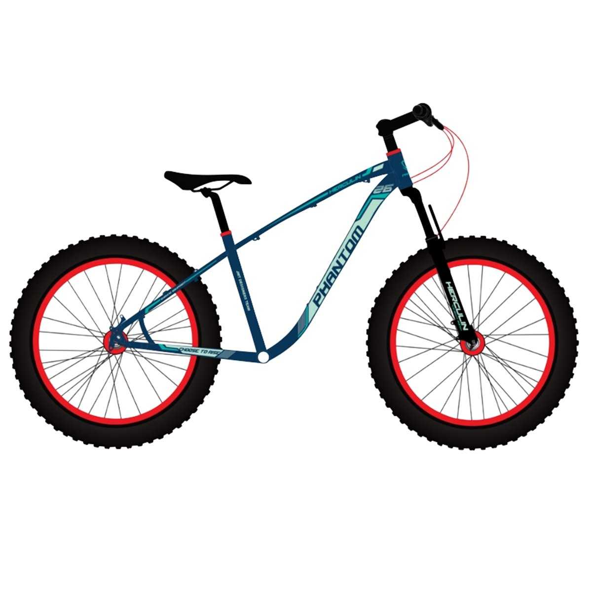 Phantom, Phantom BIKPHANTOMGB - 26’’ Herculin Fat Bike Green and Blue