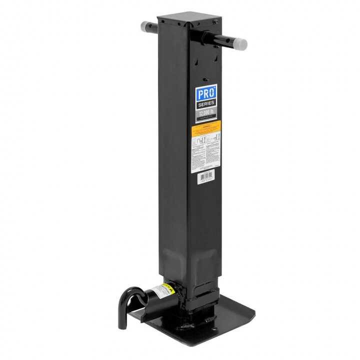 Pro Series, Pro Series 1400960376 - Pro Series Weld-On Jack Square Tube - 12,000 lbs. - Sidewind - 12-1/2" Travel - Adjustable Dropleg