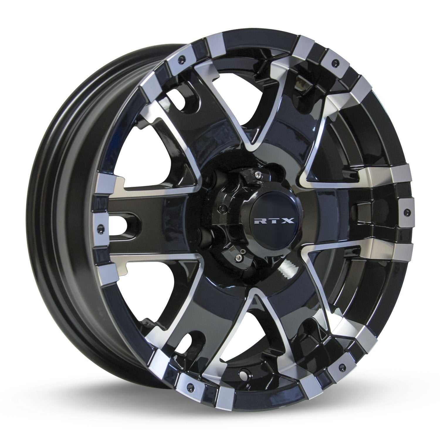 Tow Rite, RT RDG25-702-729 - Axis Black Machined 15x6 Alloy Wheel &Tire ST205/75R15 LRC