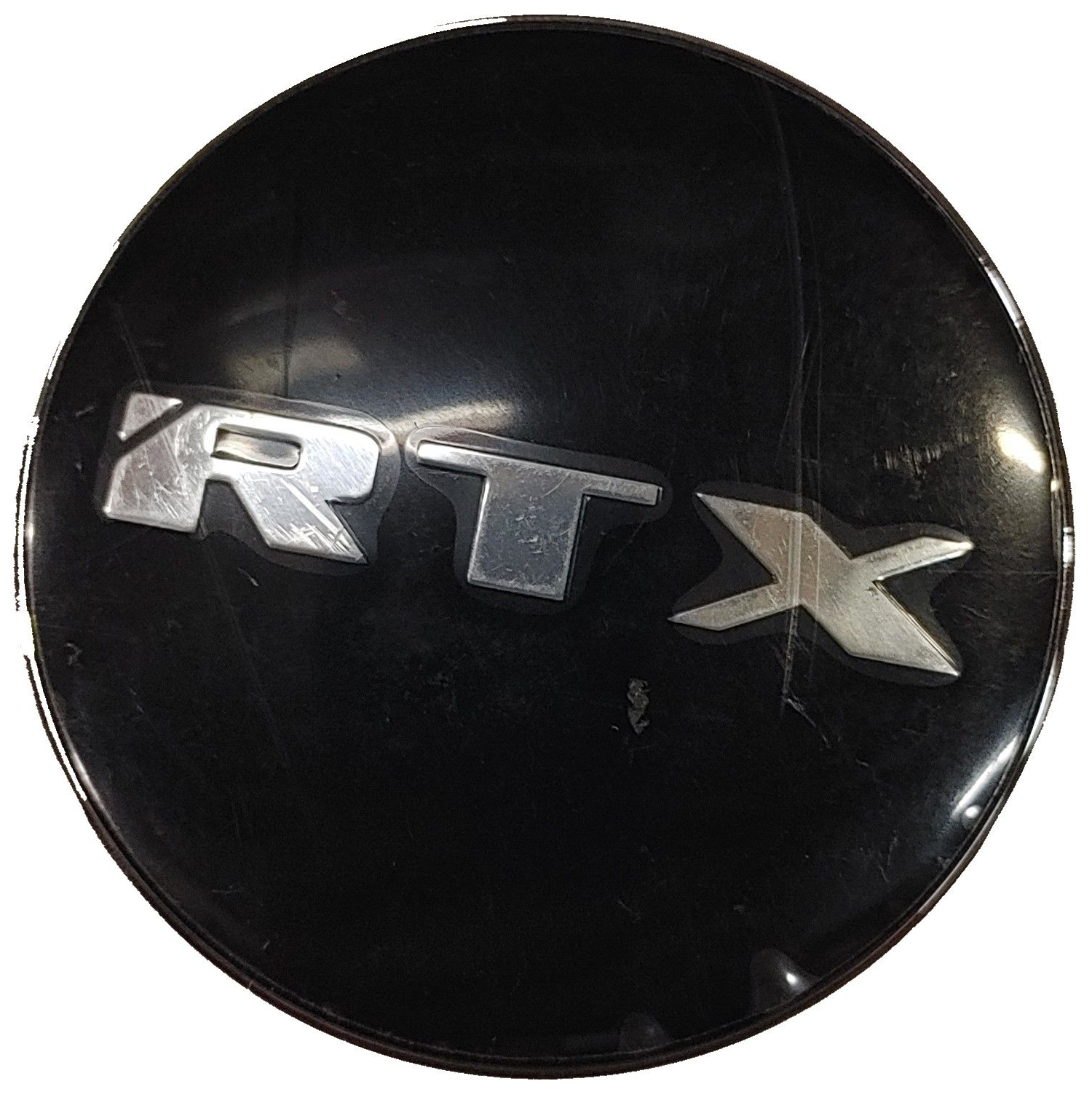 RTX, RTX LOGO37M - Logo Sticker for Center Cap Maxlyne RTX Chrome & Black Background