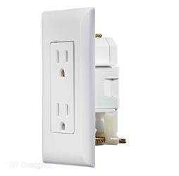 RV Designer, Receptacle RV Designer S811 Self Contained; 125 Volt AC; Non Ground Fault Interrupter; Dual Receptacle; White; With Cover Plate