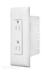 RV Designer, Receptacle RV Designer S831 Self Contained; 125 Volt AC; White; Non Ground Fault Interrupter; With Cover Plate