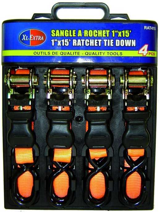 Rodac, Rodac RDRAT415 - Tie Down Ratchet Set 1" x 15' - 4 Pieces