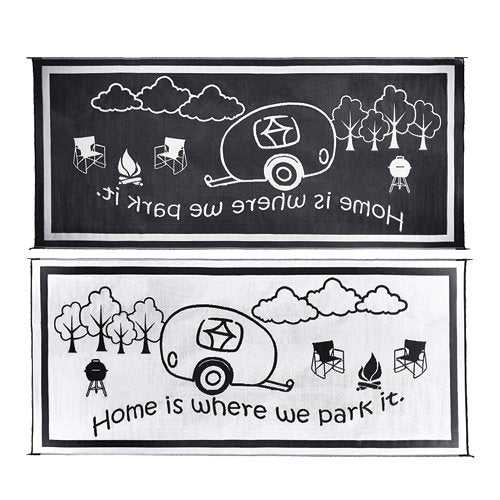 Mings Mark, Rv Home Mat 8'X18' Blk/White