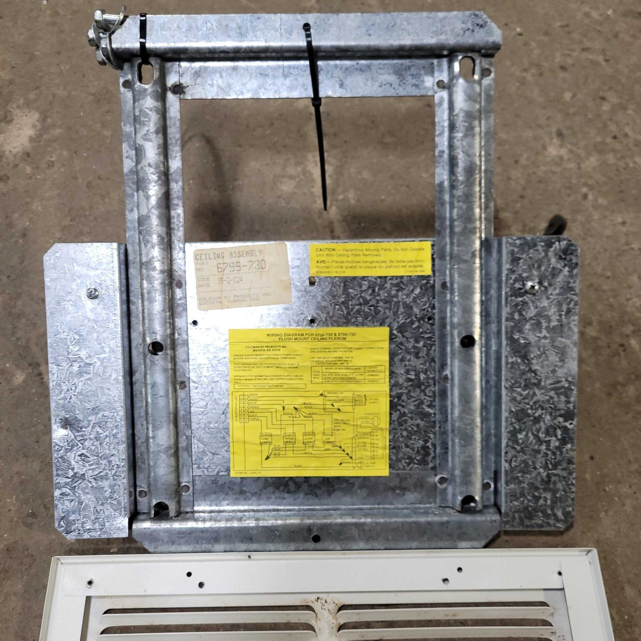 COLEMAN RVP, Used Coleman Mach Air Conditioner Ceiling Assembly for 6799-730