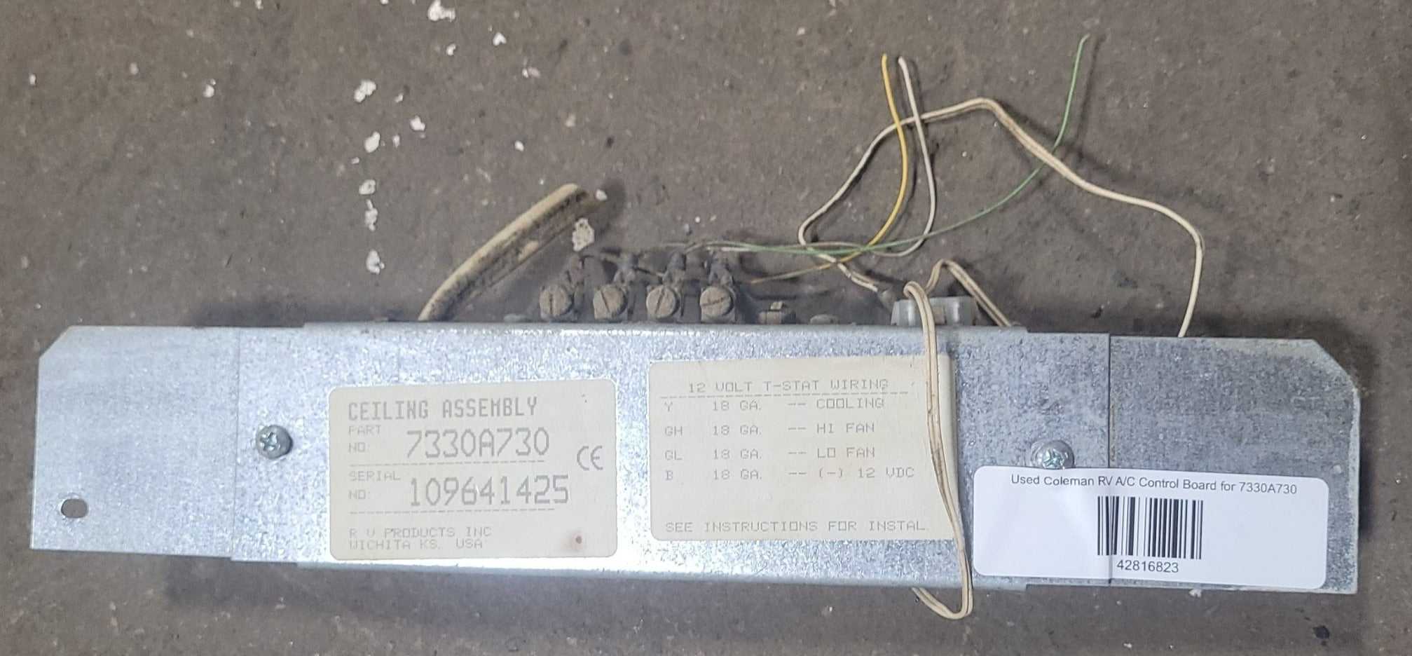 Coleman, Used Coleman RV A/C Control Board for 7330A730