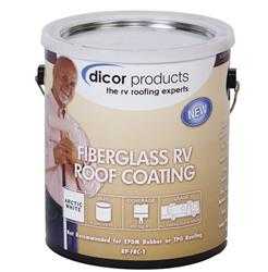 Dicor Corp. , White | 1 gal Roof Coating Dicor Corp. RP-FRC-1 Use To Protect And Beautify Previously Coated RV Roofs, Fiberglass Coat, 350 Square Feet, Non Insulating