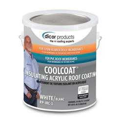 Dicor Corp. , white - 1 gal | Roof Coating Dicor Corp. RP-IRC-1 CoolCoat ™, Use With Dicor Cleaner/ Activator, For Rubber RV Roof, 125 Square Feet, With Insulating Ceramic Microcells, White, 1 Gallon Can