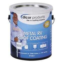 Dicor Corp. , white - 1 gal | Roof Coating Dicor Corp. RP-MRC-1 Use To Protect And Beautify Metal/ Aluminum/ Steel And Previously Coated RV Roofs, Fiberglass Coat, 200 Square Feet, Non Insulating, White, 1 Gallon Can