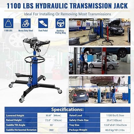 APRAFIE, BRAND, CATEGORY, SCISSOR LIFT JACKS, 1322 Lb Drive Jack Lift with Rubber Pad, Adjustable Telescopic Hydraulic Drive Jack with Pedal, Lift 33.8 "to 72.8",360° Rotating Wheel, Garage/Workshop Lift