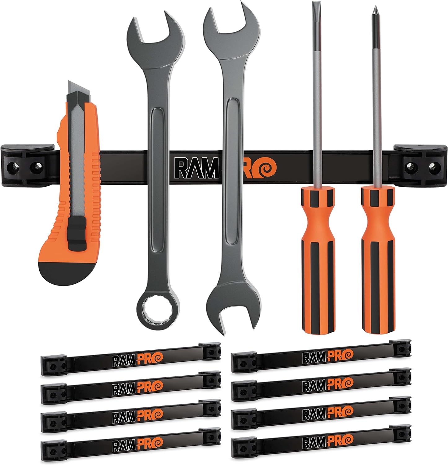 BRAND, CATEGORY, RAMPRO, STORAGE RACKS, 12" Magnetic Tool Holder Strip - A Tool Magnet Bar for Garage Organization, Shop Organization, and Workbench Accessories - Best Gift for Men - Easy To Install in Workshop - Mounting Screws Included.