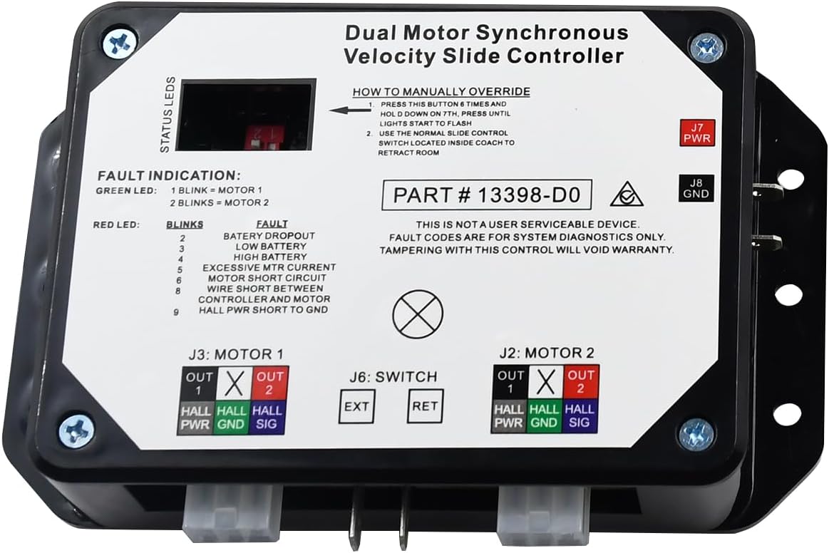 BRAND, CATEGORY, NOTONMEK, PLUGS, INLETS & RECEPTACLES, 13398-DO Dual Motor Slide Controller Compatible with Lippert in-Wall Slide-Out on RV 211852 , for V-Sync II Rv Dual Synchronous Velocity Slide Controller 13398-C2