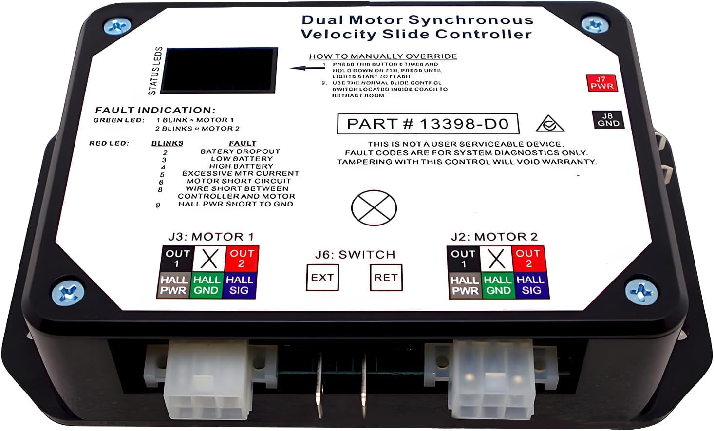 BOOST CONTROLLERS, BRAND, CATEGORY, DCVBNY, 13398-DO Dual Synchronous Velocity Slide Controller RV Slide Control Panel Replacement for 13398-C2 Controller V-Sync II Compatible with Lippert in-Wall Slide-Out on RV 211852