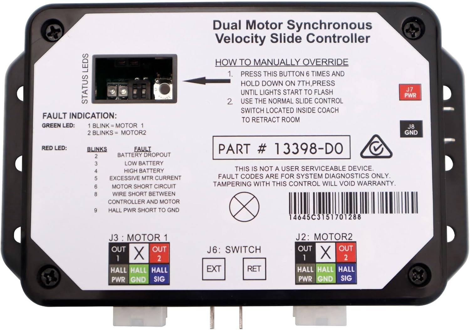 BOOST CONTROLLERS, BRAND, CATEGORY, SUNKWAIS, 13398-DO Dual Synchronous Velocity Slide Controller Replacement for Controller V-Sync II for Lippert in-Wall Slide-Out on RV Replace 211852 2024 Upgraded