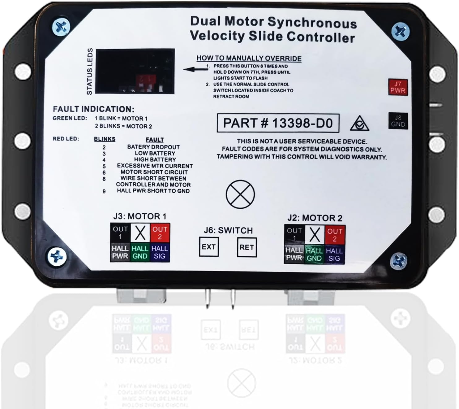 BOOST CONTROLLERS, BRAND, CATEGORY, WAWEWS, 13398-DO Dual Synchronous Velocity Slide Controller, Replacement for Controller V-Sync II ，Compatible with Lippert in-Wall Slide-Out on RV，Replaced 13398-C2 Version, Match 211852 Component.