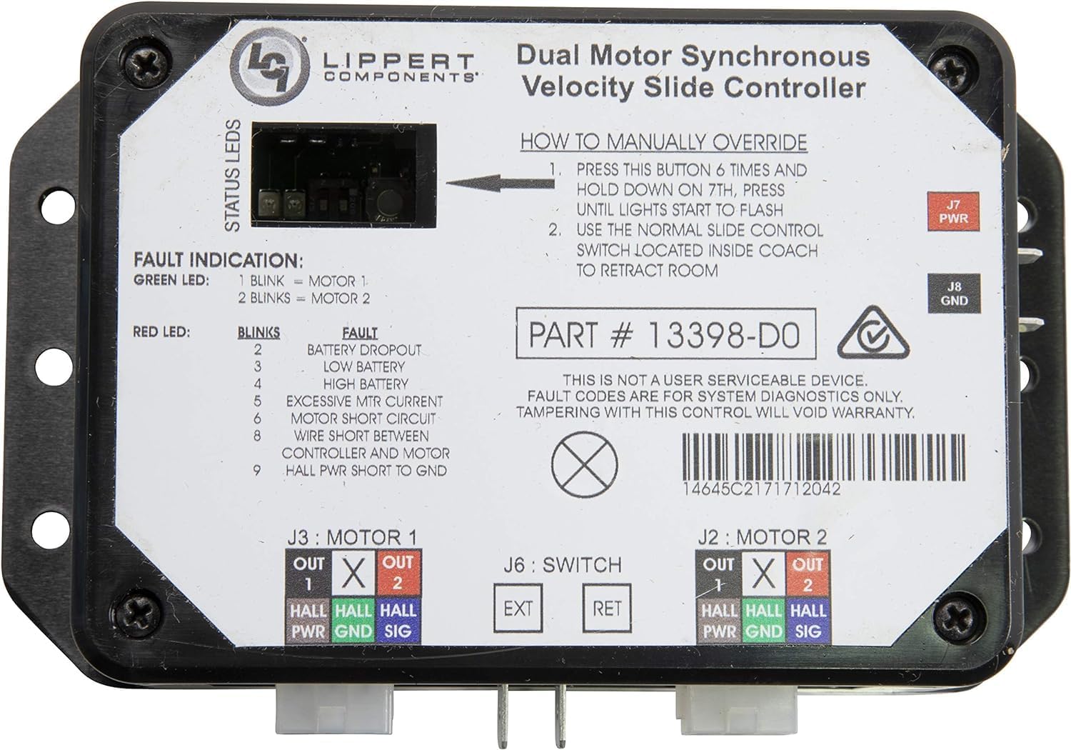 BOOST CONTROLLERS, BRAND, CATEGORY, GENERIC, 13398-DO Dual Synchronous Velocity Slide Controller, Replacement for Various in-Wall Slide-Outs Controller V-Sync II, Compatible with Lippert in-Wall Slide-Out on RV, 211852