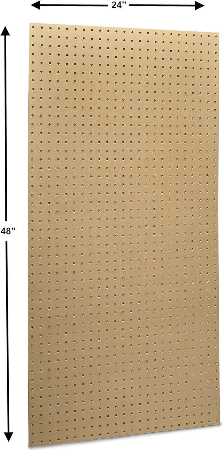 BRAND, CABINETS & STORAGE SYSTEMS, CATEGORY, TRITON PRODUCTS, (2) 24 In. W x 48 In. H x 1/4 In. D Natural Heavy Duty HDF Round Hole Pegboards