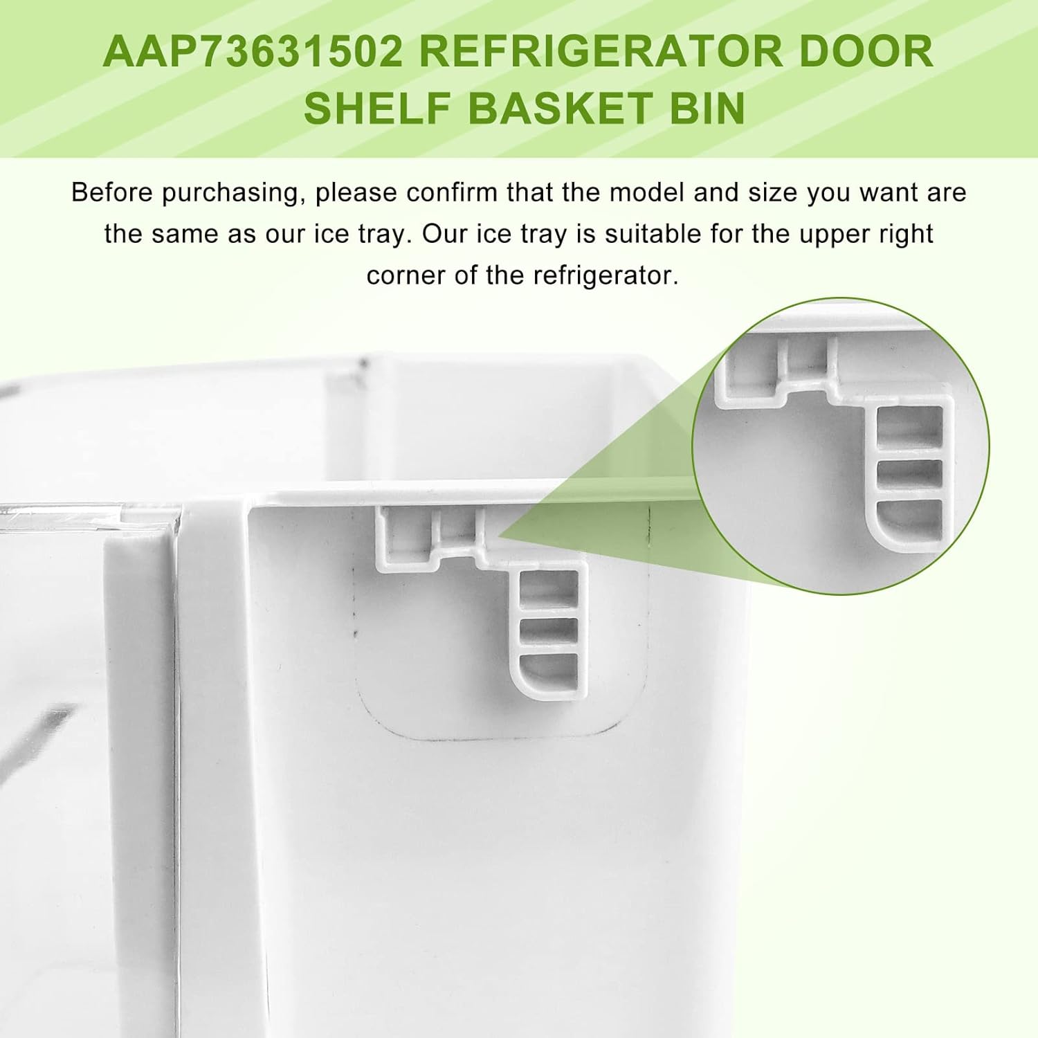 AMI PARTS, BRAND, CATEGORY, SHELVES, [2 PACK] AAP73631502 Refrigerator Door Shelf (Right) Replacement PD00005335 2443758 AP4563994 PS2581944 EAP2581944 compatible with LG KENMORE Refrigerator Door Shelves - BY AMI PARTS