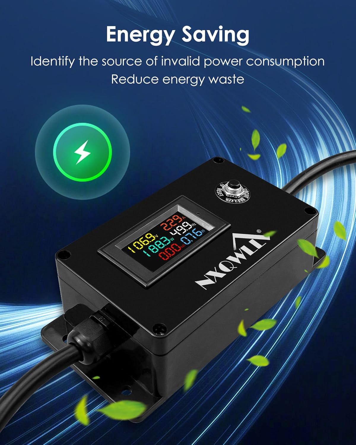 BRAND, CATEGORY, NXQWLL, VOLTAGE TESTERS, 20A AC Power Meter, 125V NEMA 5-15P to NEMA 5-20R Outlet Monitor, LCD Display Digital Multimeter Tester, Multifunction Energy Monitor Voltage Current Frequency Power Factor