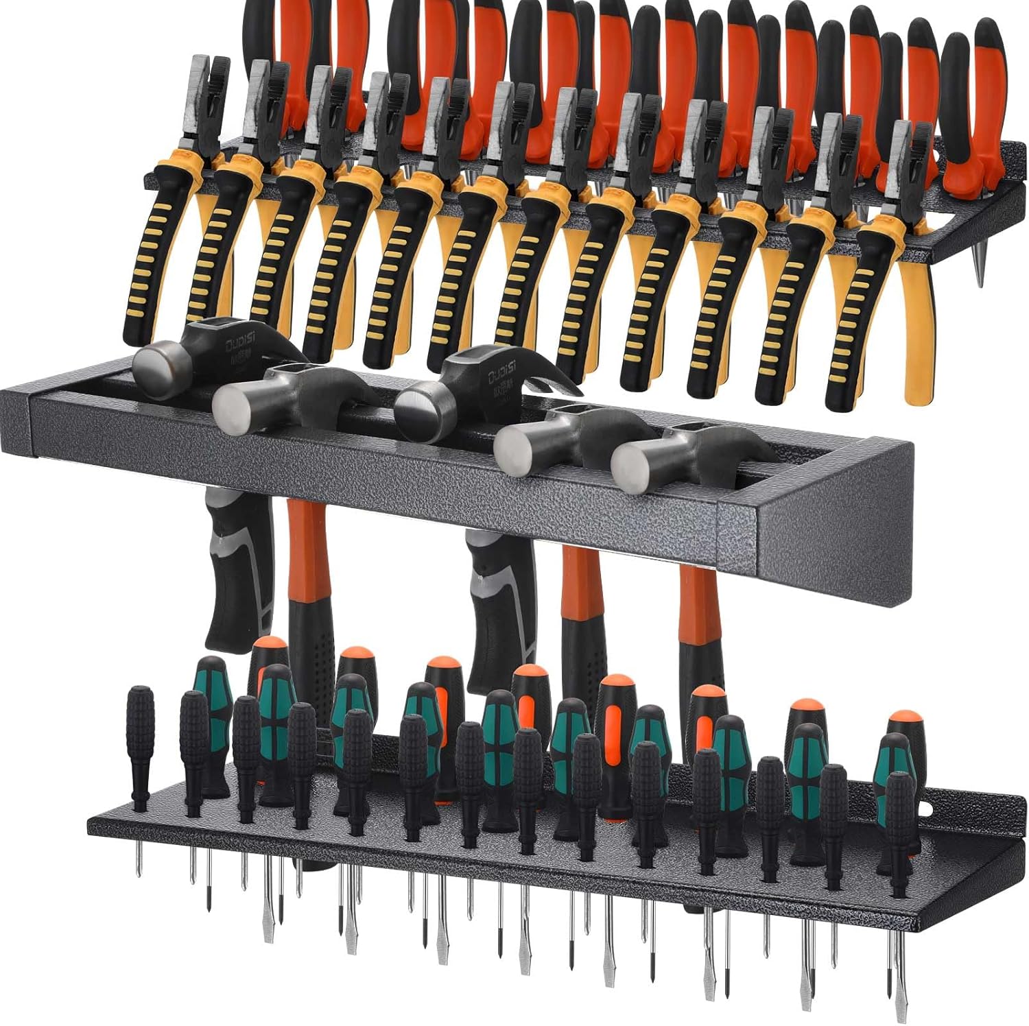 BRAND, CATEGORY, MEMORYWUU, STORAGE RACKS, 3 Pcs 16in Tool Holder Organizer for Screwdrivers, Hammer, Pliers, Wall Mounted Metal Storage Rack Organizer for Workshop, Workbench, Fit Most of Screwdrivers, Hammer, Pliers or Small Tools