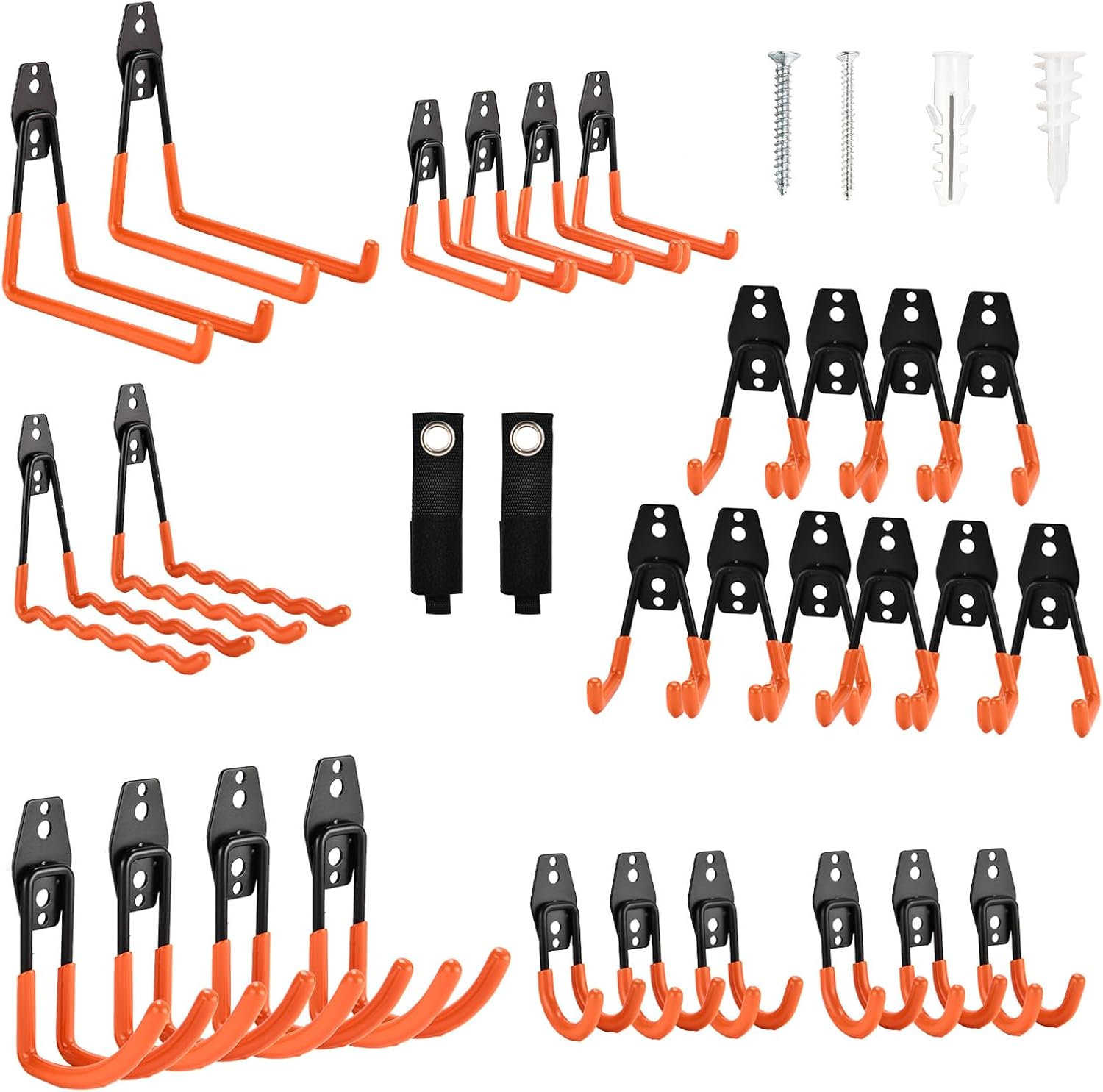 BRAND, CATEGORY, HOOKS, RLIPILY, 30 Pack Garage Hooks Steel Heavy Duty Garage Storage Hooks Utility Steel Wall Mount Garage Hanger&Organizer for Bikes,Garden Tools, Ladders, Bulk Items，Ropes and More Equipment