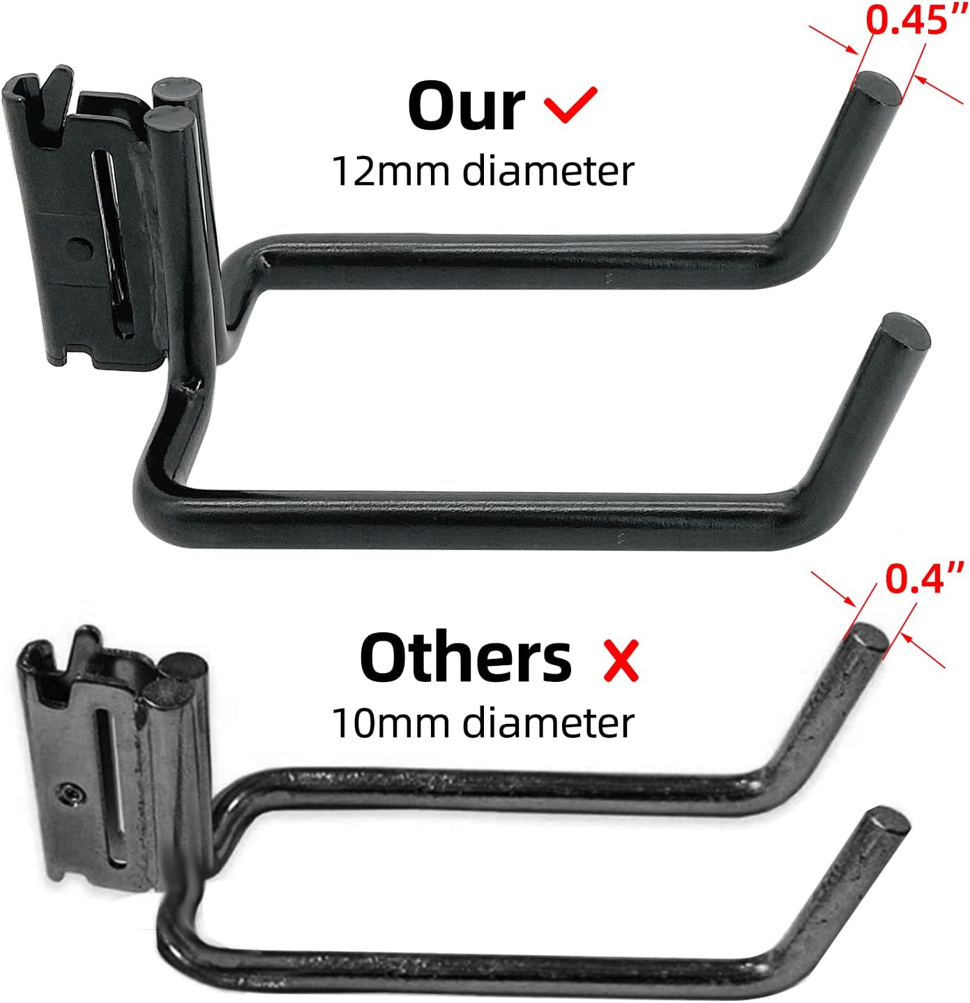 BRAND, CATEGORY, HOOKS, POROHOM, 4 Pack E-Track Heavy Duty Shovel Hanger for Store Long Handled Tools,Large Steel Tool Double J Hook, Tool Hanger | E Track Accessories for Enclosed Trailer or Trucks（Black）