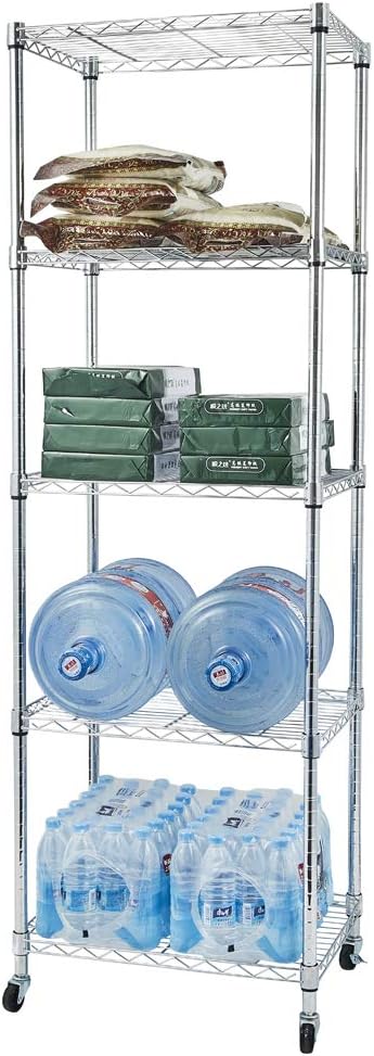 BRAND, CATEGORY, FUARA, UTILITY SHELVES, 4 Shelf Wire Shelving Unit Garage NSF Wire Shelf Metal Large Storage Shelves Heavy Duty Height Adjustable Utility Commercial Organizer (24" Lx 18" W x 71" H)