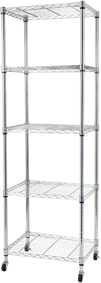 BRAND, CATEGORY, FUARA, UTILITY SHELVES, 4 Shelf Wire Shelving Unit Garage NSF Wire Shelf Metal Large Storage Shelves Heavy Duty Height Adjustable Utility Commercial Organizer (24" Lx 18" W x 71" H)