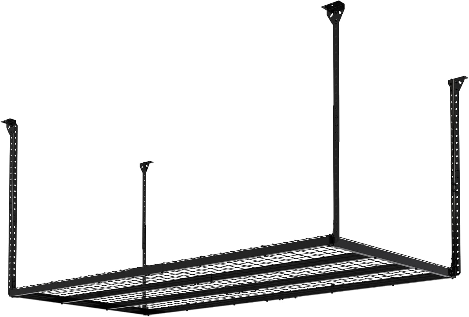 BRAND, CATEGORY, CEILING MOUNTED STORAGE RACKS, HYLOFT, 48-Inch by 96-Inch Super Pro Ceiling Mounted Shelf for Garage, Storage Heavy Duty Hanging Shelf 2 Foot by 8 Foot, Holds up to 600 Pounds, Black