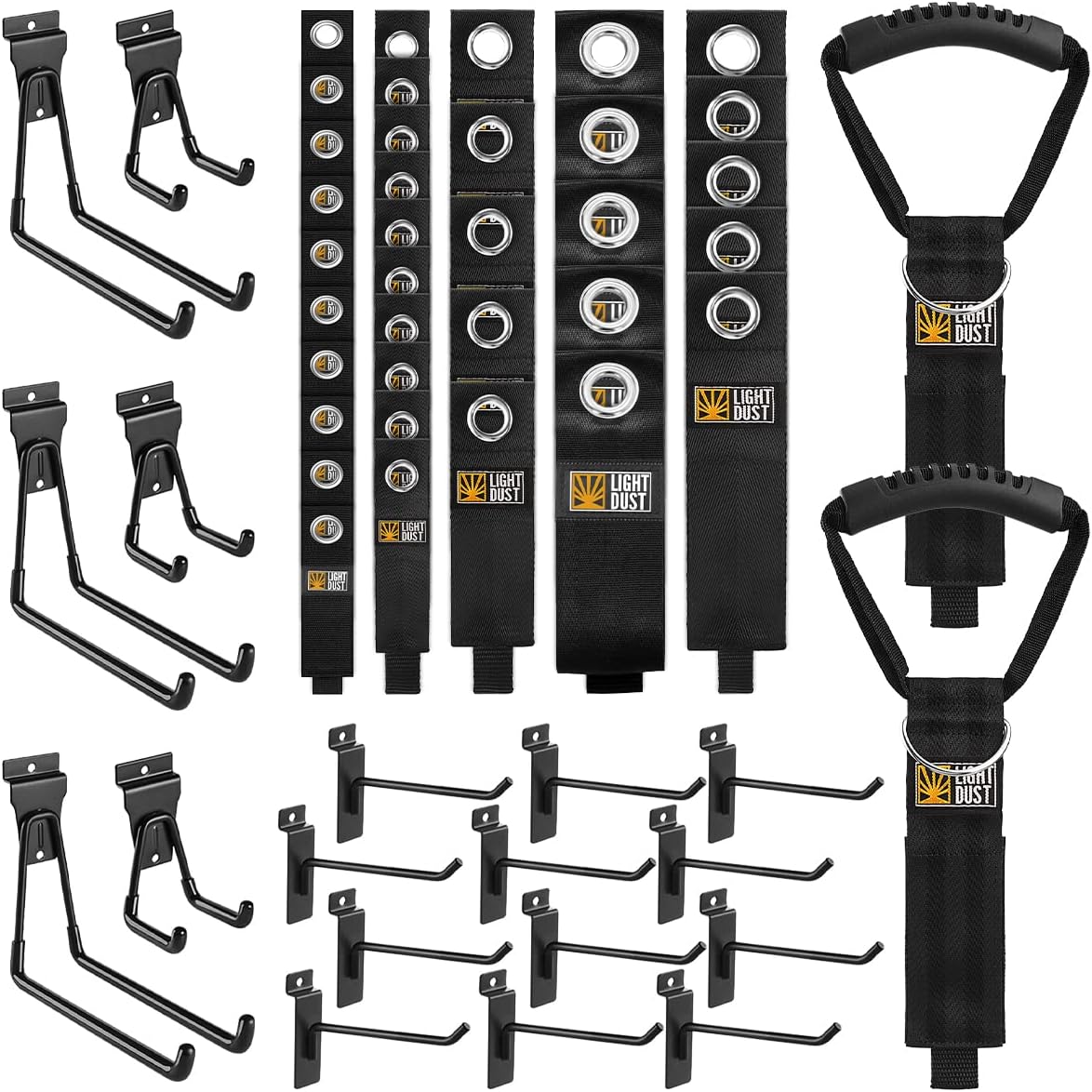 BRAND, CATEGORY, HOOKS, LIGHT DUST, 55 Pack Garage Hooks and Hangers, 37PC Extension Cord Holder Organizers & 18PC Slatwall Hooks for Tool Organization and Storage, Heavy Duty Tool Hangers for Utility Organizer