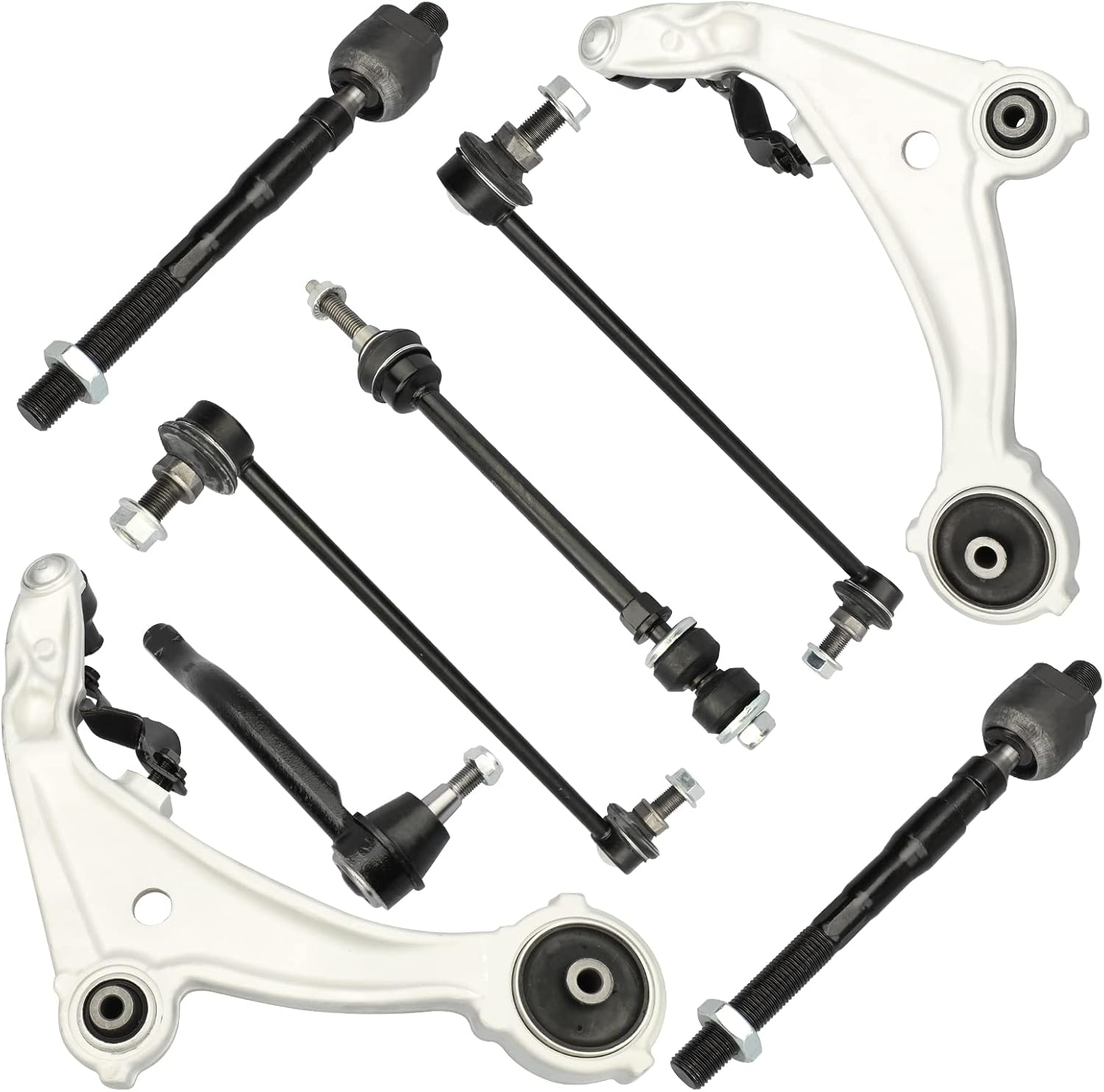 BRAND, CATEGORY, CONTROL ARMS, DRIVESTAR, 8PC Set Front Lower Control Arms Ball Joints Sway Bars Tie Rods, replacement for 2007-2013 Nissan Altima (2013 Coupe ONLY), K620195 K620196 K750095 K750094 ES800357 ES800358 EV800356