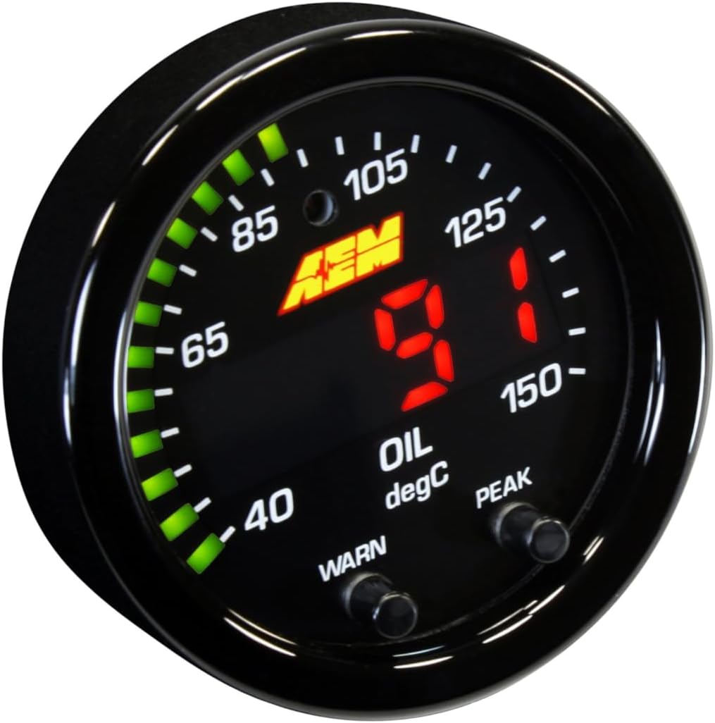 AEM, BRAND, CATEGORY, WATER TEMP, AEM 30-0302 X-Series Temperature Gauge, Black