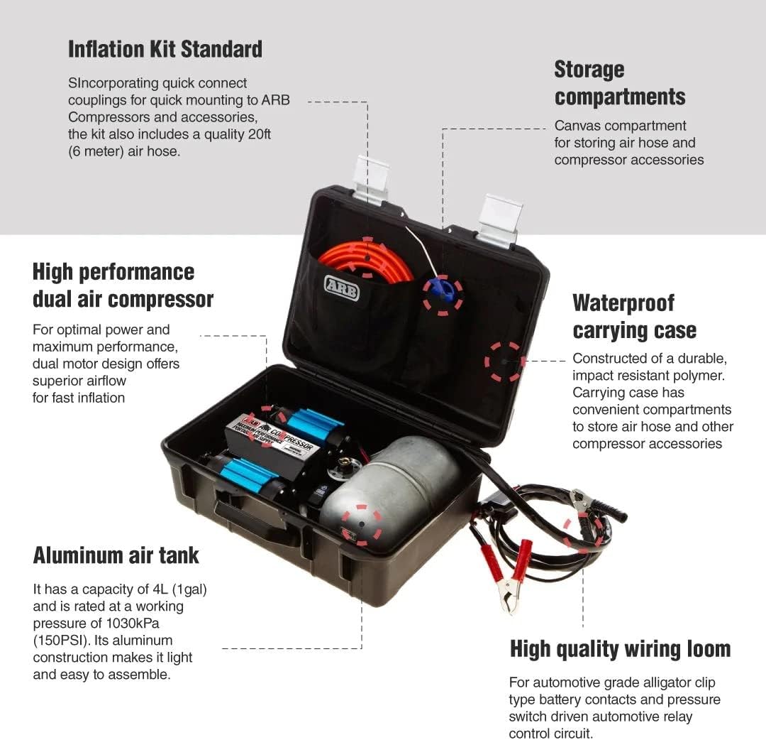 AIR COMPRESSORS & INFLATORS, ARB, BRAND, CATEGORY, ARB (CKMTP12) 12V Twin Motor High Performance Portable Air Compressor