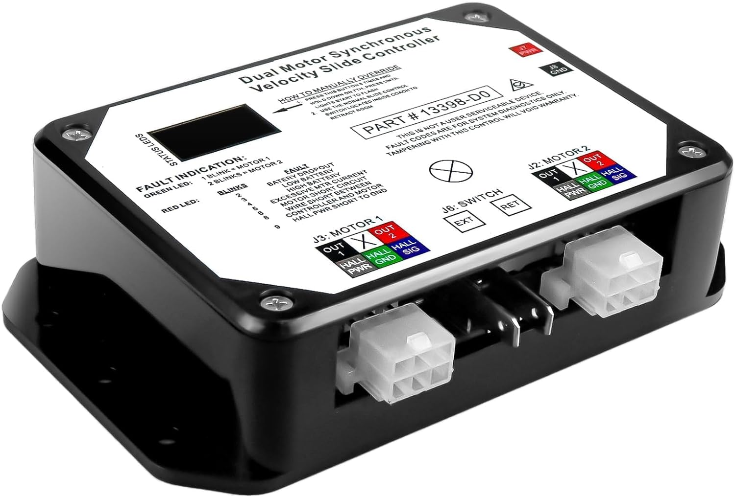 BELZAR, BOOST CONTROLLERS, BRAND, CATEGORY, BELZAR 13398-DO RV Slide Controller for in-Wall Slide-Out - Replacement for Lippert RV Parts # 13398 D0 13398-C2 211852 Schwintek Slide Out Parts - Dual Drive Motor Controller Replacement