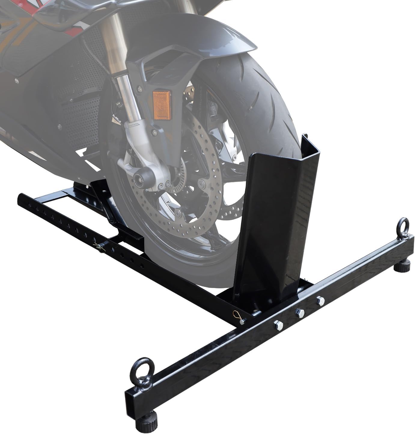 BIG RED, BRAND, CATEGORY, WHEEL IMMOBILIZERS & CHOCKS, BIG RED ATRM05012R Torin Motorcycle Trailer Wheel Chock: Adjustable Heavy-Duty Steel Motorcycle Stand Wheel Tire Chock for 16"-25" Off-Road and Standard Motorcycles, Upright 1800lbs Capacity