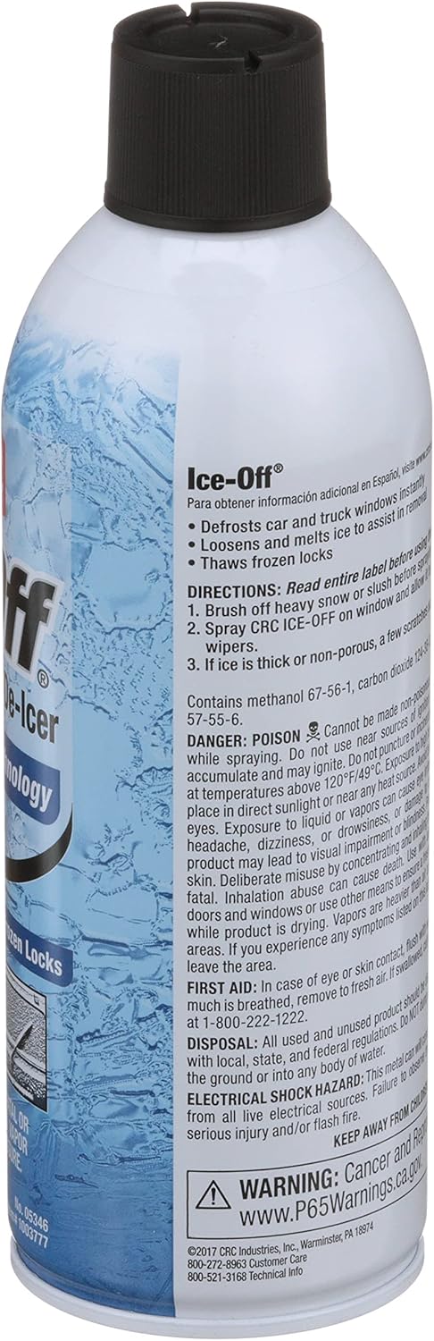 BRAND, CATEGORY, CRC, WINDSHIELD DE-ICERS, CRC 05346 Ice-Off Windshield Spray De-Icer, 12 Wt. oz, 12 Bottles (Case)