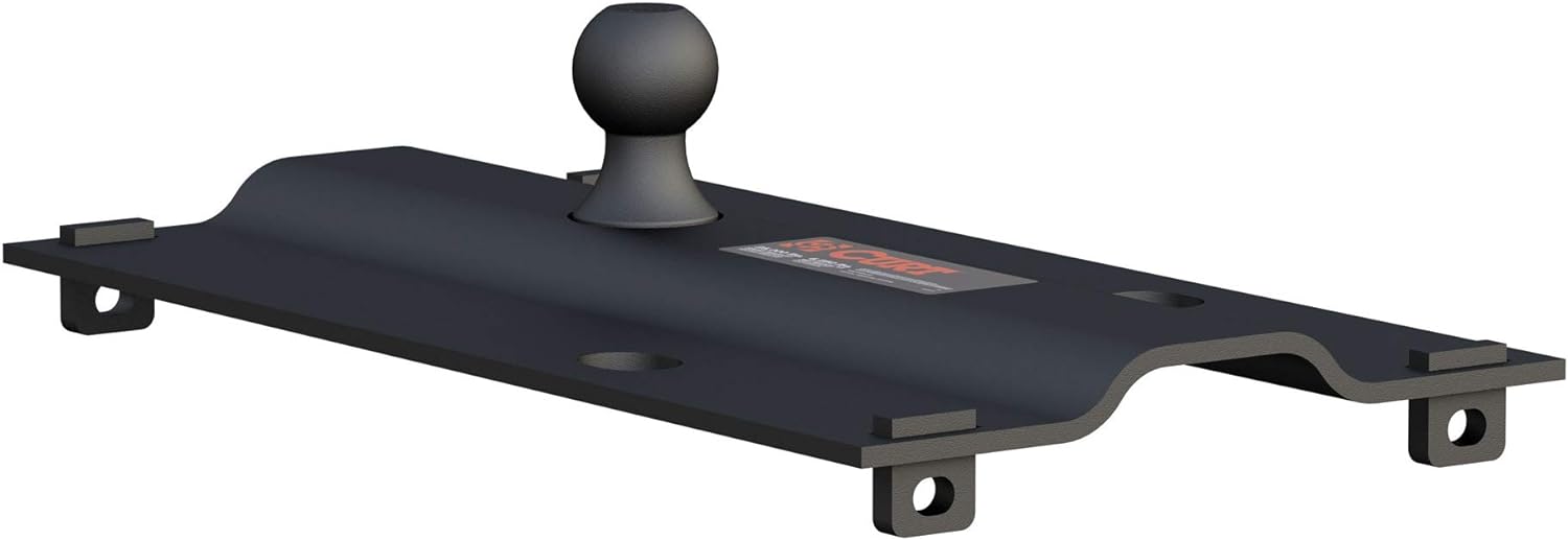 BRAND, CATEGORY, CURT, GOOSENECK HITCH, CURT 16055 Bent Plate 5th Wheel to Gooseneck Adapter Hitch, Fits Industry-Standard Rails, 25,000 lbs, 2-5/16-Inch Ball, Carbide Black Powder Coat