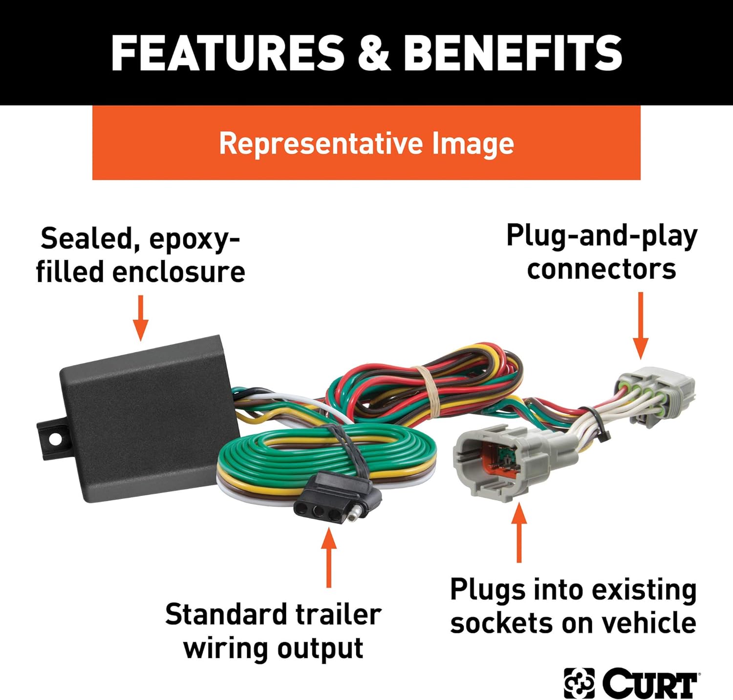 BRAND, CATEGORY, CURT, WIRING, CURT 56420 Vehicle-Side Custom 4-Pin Trailer Wiring Harness, Select Hyundai Palisade, Santa Fe, Kia Telluride