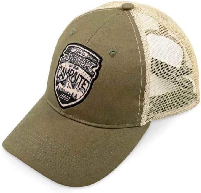 BASEBALL CAPS, BRAND, CAMCO, CATEGORY, Camco 53360 Life is Better at the Campsite Trucker Hat, Olive - Features a Unique Life is Better at the Campsite Logo and Adjustable Strap - Perfect for Camping Enthusiasts