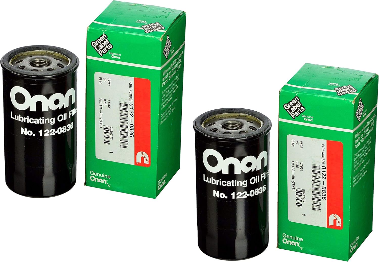 BRAND, CATEGORY, OIL FILTERS, ONAN, Cummins Onan 122-0836 Oil Filter (2 PACK)