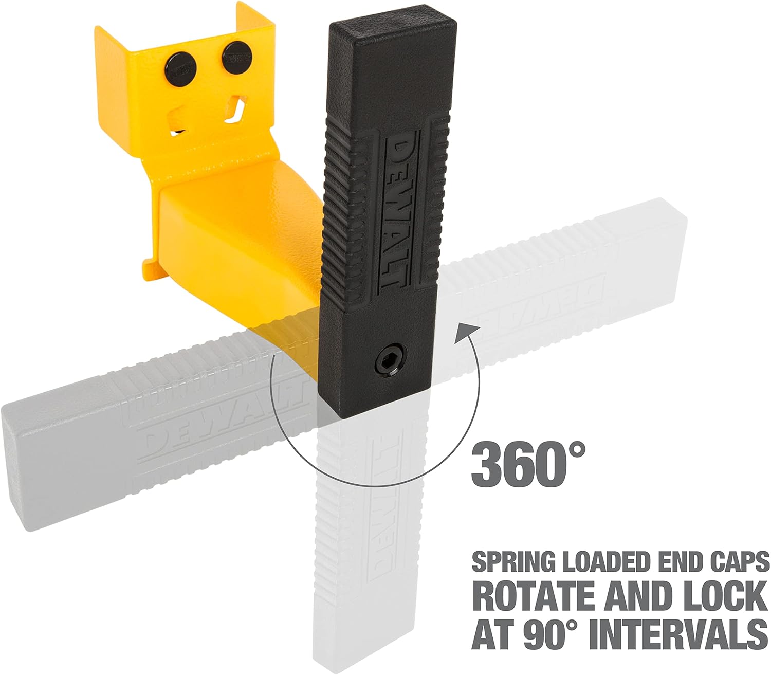 BRAND, CATEGORY, DEWALT, STORAGE RACKS, DEWALT Cord Minder Bracket 2-Piece Storage Rack Accessory Set, Compatible with 4 and 6-foot Storage Racks, 50-lb Load Capacity for Set, Spring-Loaded, Locking Pins Included, Powder-Coated