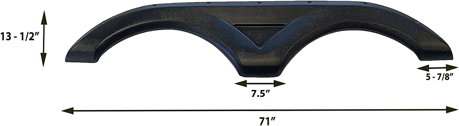 BRAND, CATEGORY, FENDER SKIRTS, GENERIC, Denali RV Fender - Skirt - Tandem - 71" x 13" - Black