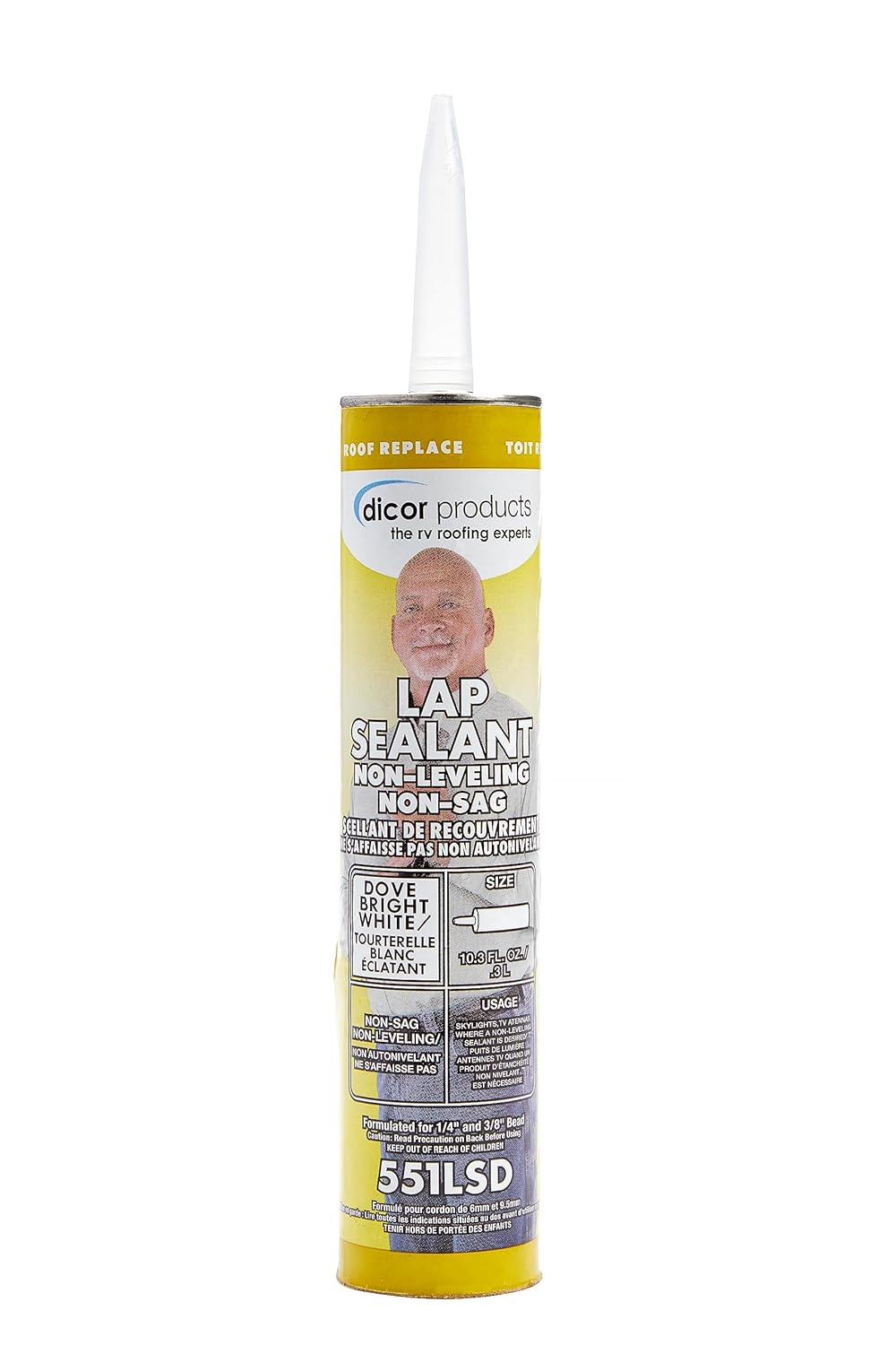 BRAND, CATEGORY, DICOR, SEALANTS, Dicor 501LSV-1 HAPS-Free Self-Leveling Lap Sealant for horizontal surfaces - 10.3 Oz, Ivory, Secure, Ideal for RV Roofing, Maintenance, Repair, Appliance Application