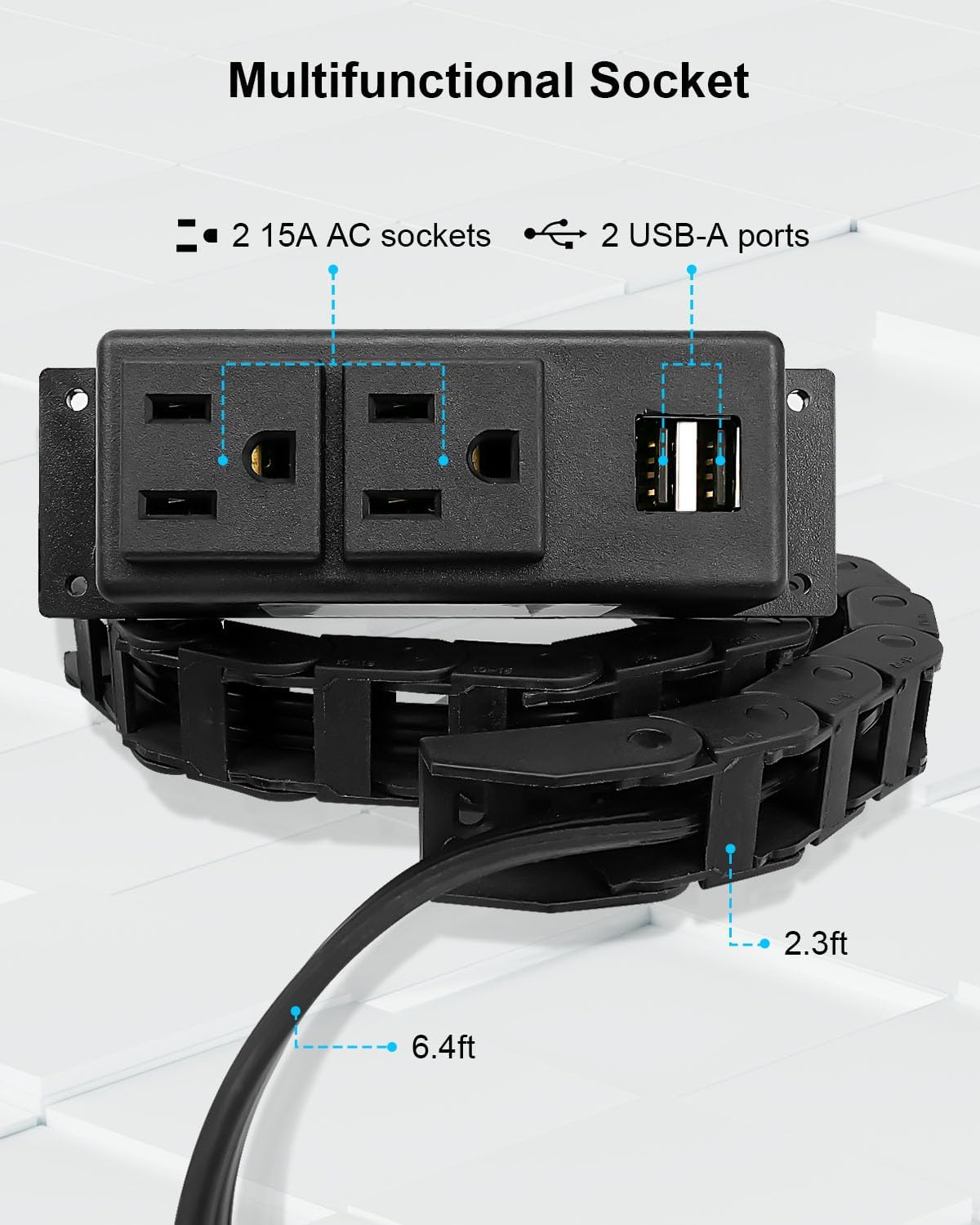 BRAND, CATEGORY, MULTI-OUTLETS, NXQWLL, Drawer Outlet Kit with 2 15A AC Outlets & 2 5V2A USB-A, Drawer Outlet Charging Station for Bathroom Kitchen Bedroom Vanity Nightstand Offices